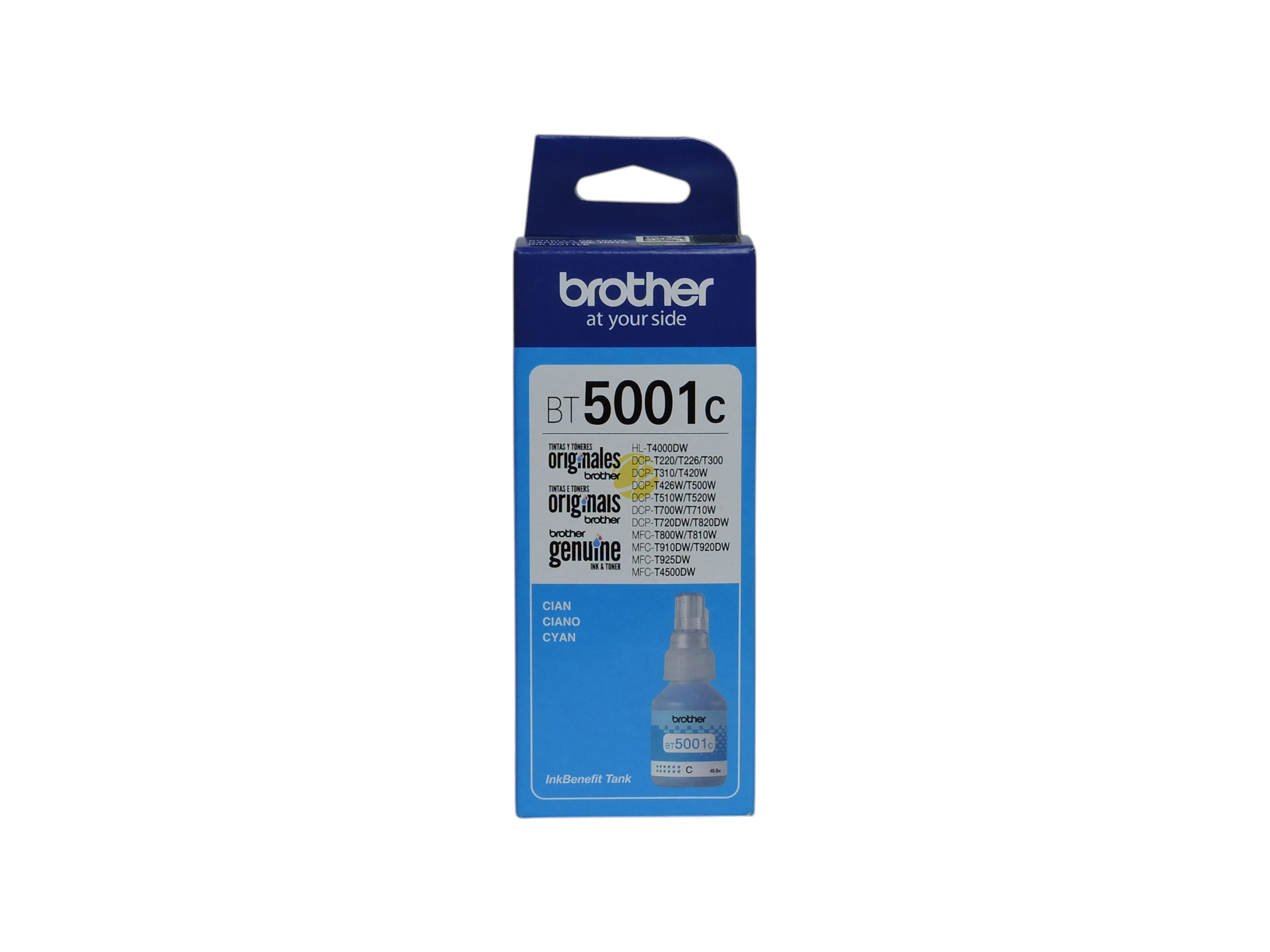 Botella de tinta cian original Brother BT5001C para impresoras InkBenefit Tank de Compras Perfectas